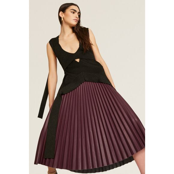 Proenza Schouler White Label Pleated Faux Leather Skirt - 8 - Picture 6 of 6